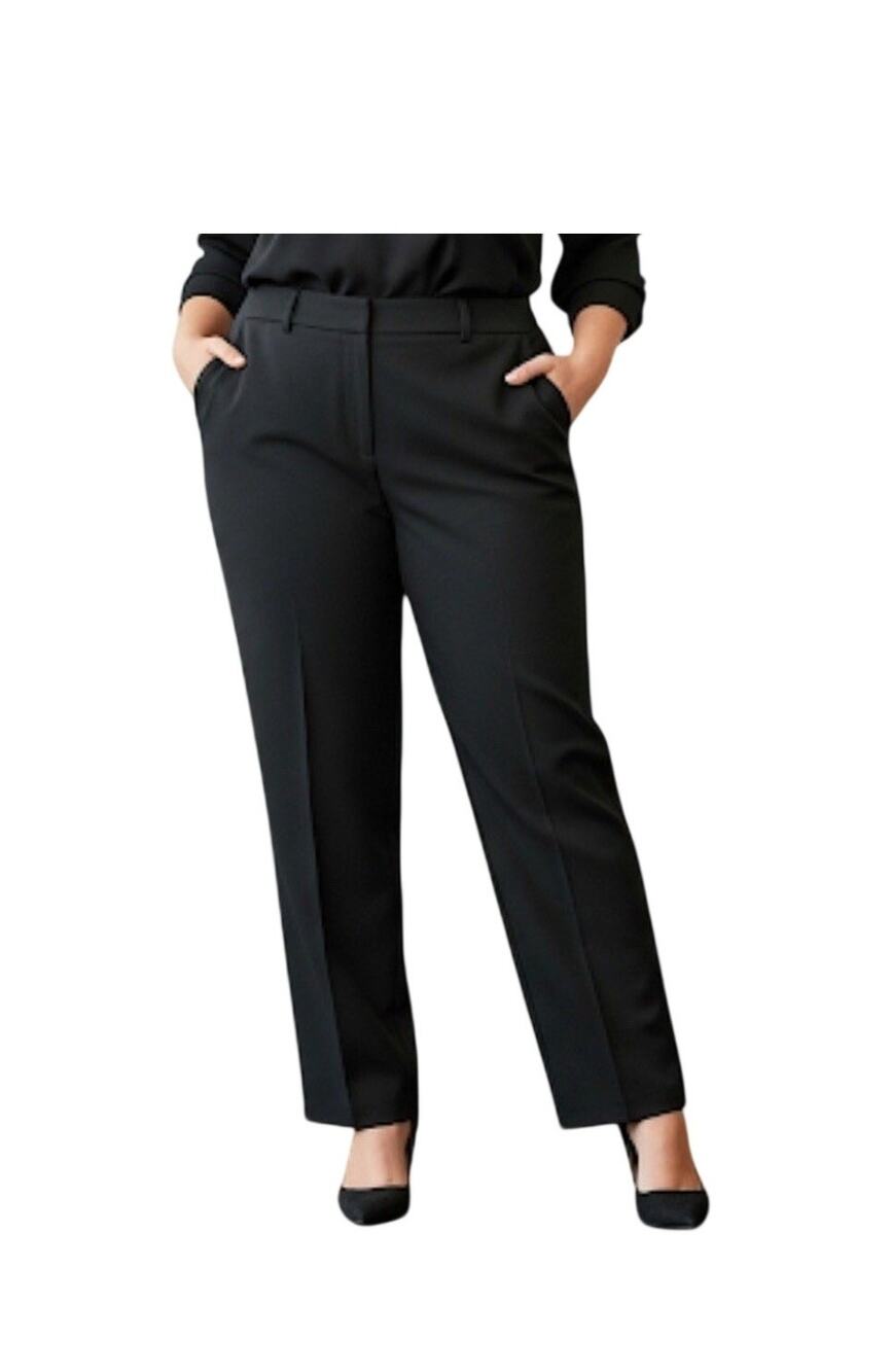 Slacks Lane Bryant Size 14 Large Career Black Flat Front Regular Work